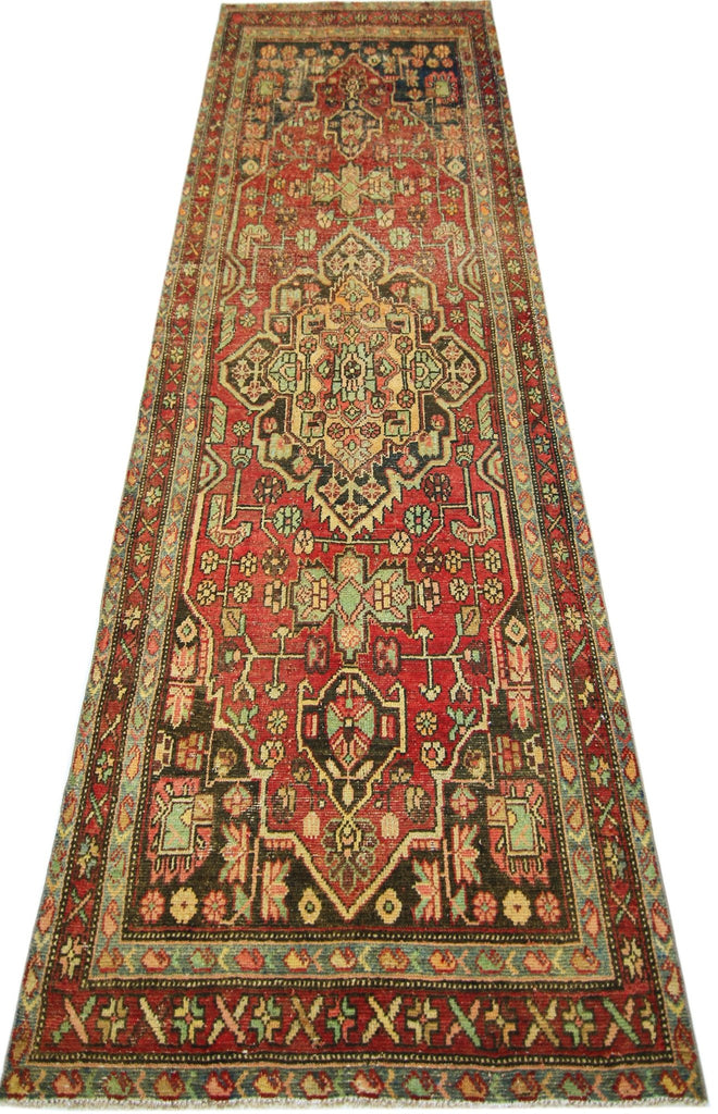 Handmade Vintage Persian Hallway Runner | 262 x 96 cm | 8'7" x 3'2" - Najaf Rugs & Textile