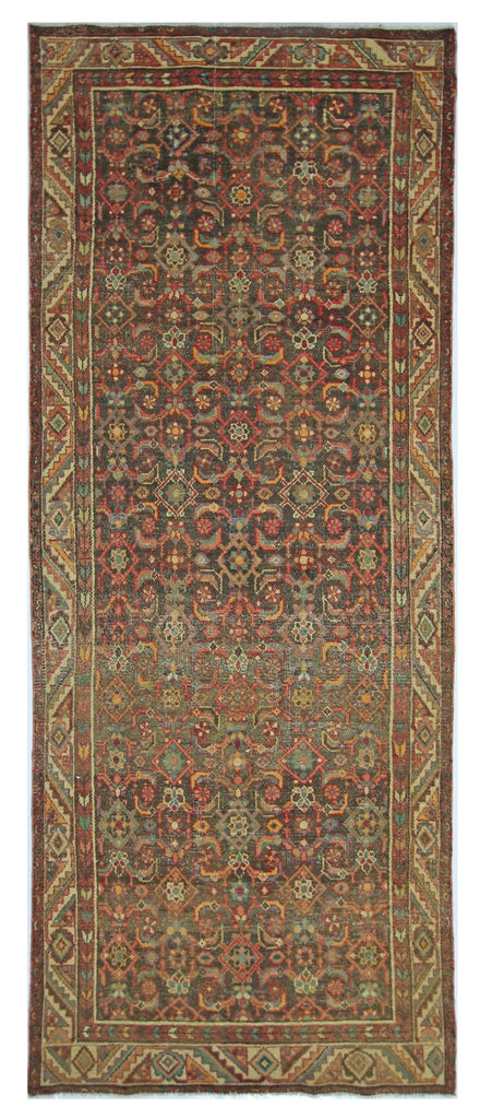 Handmade Vintage Persian Hallway Runner | 276 x 103 cm | 9' x 3'5" - Najaf Rugs & Textile