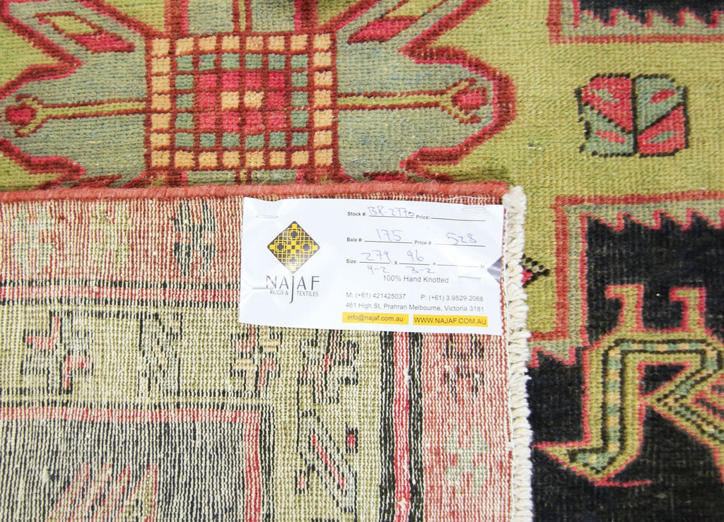 Handmade Vintage Persian Hallway Runner | 279 x 96 cm | 9'2" x 3'2" - Najaf Rugs & Textile
