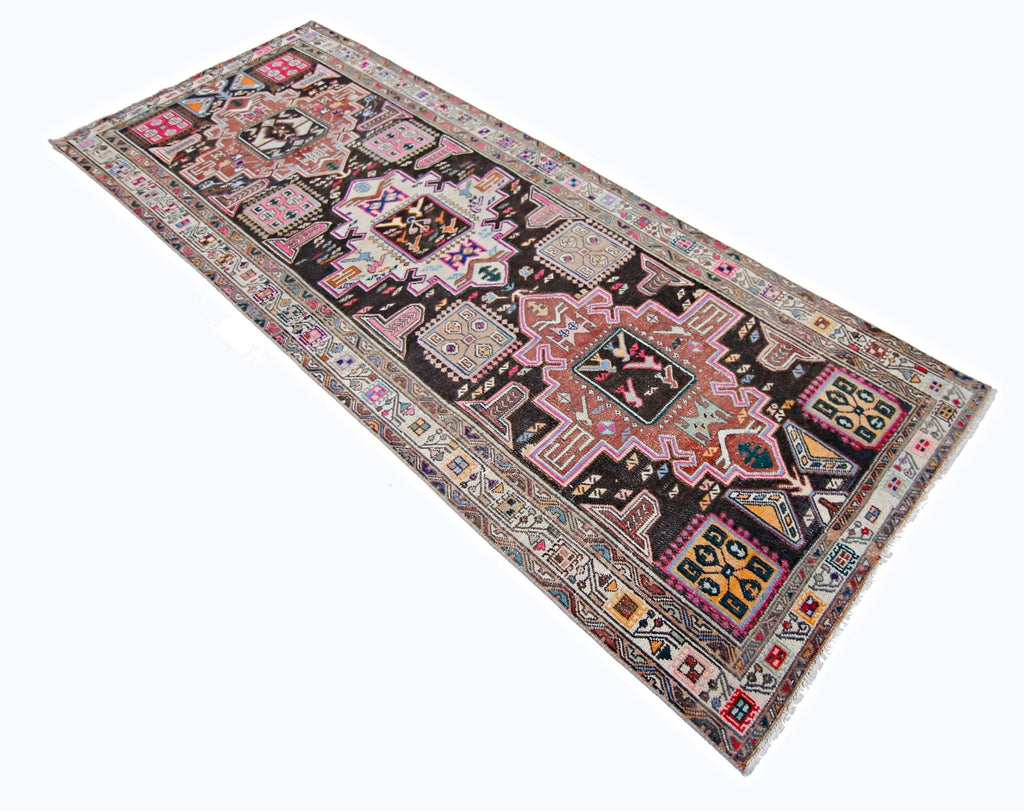 Handmade Vintage Persian Hallway Runner | 281 x 104 cm | 9'3" x 3'5" - Najaf Rugs & Textile