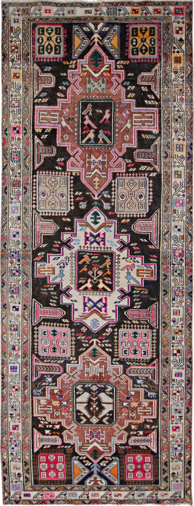 Handmade Vintage Persian Hallway Runner | 281 x 104 cm | 9'3" x 3'5" - Najaf Rugs & Textile