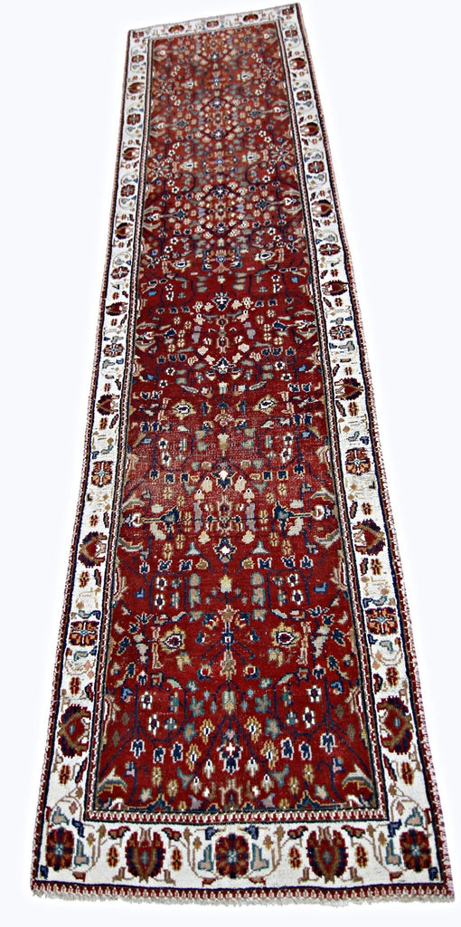 Handmade Vintage Persian Hallway Runner | 282 x 74 cm | 9'3"" x 2'5" - Najaf Rugs & Textile