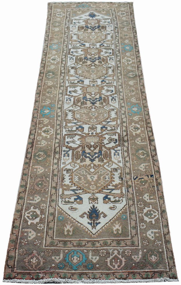 Handmade Vintage Persian Hallway Runner | 282 x 78 cm | 9'3" x 2'7" - Najaf Rugs & Textile