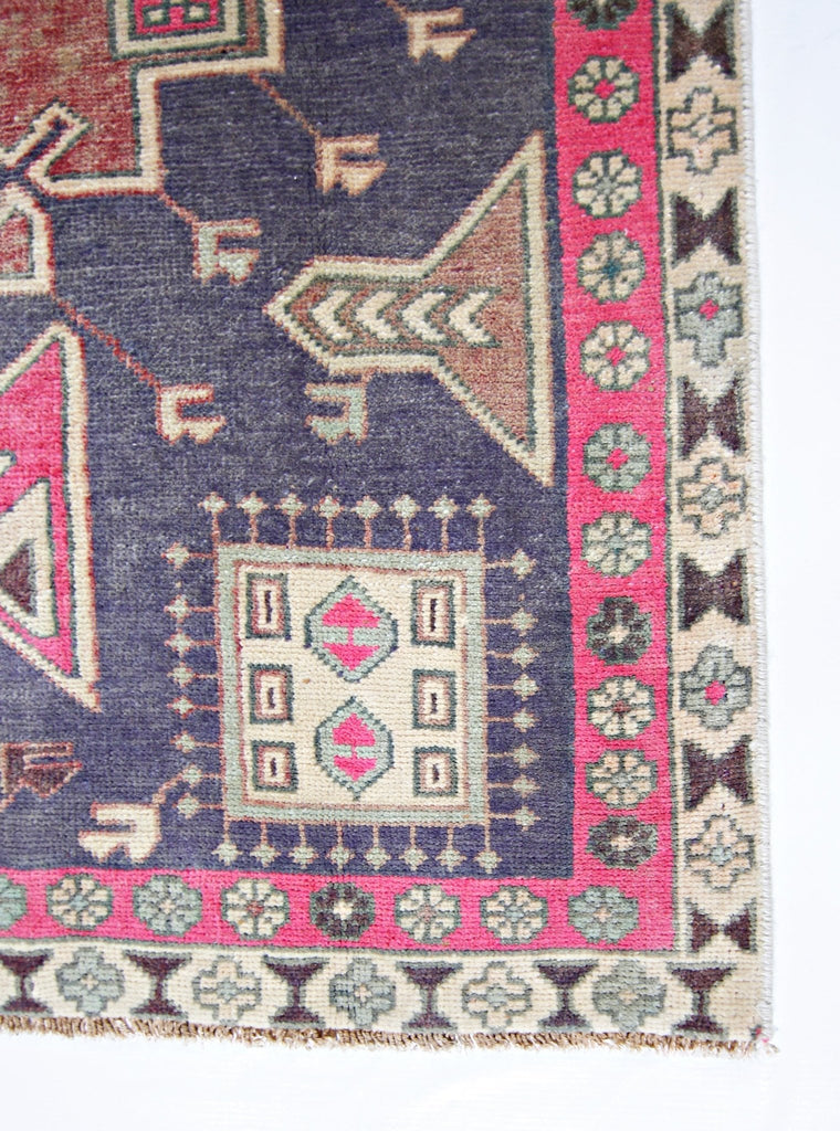 Handmade Vintage Persian Hallway Runner | 283 x 113 cm | 9'3" x 3'9" - Najaf Rugs & Textile