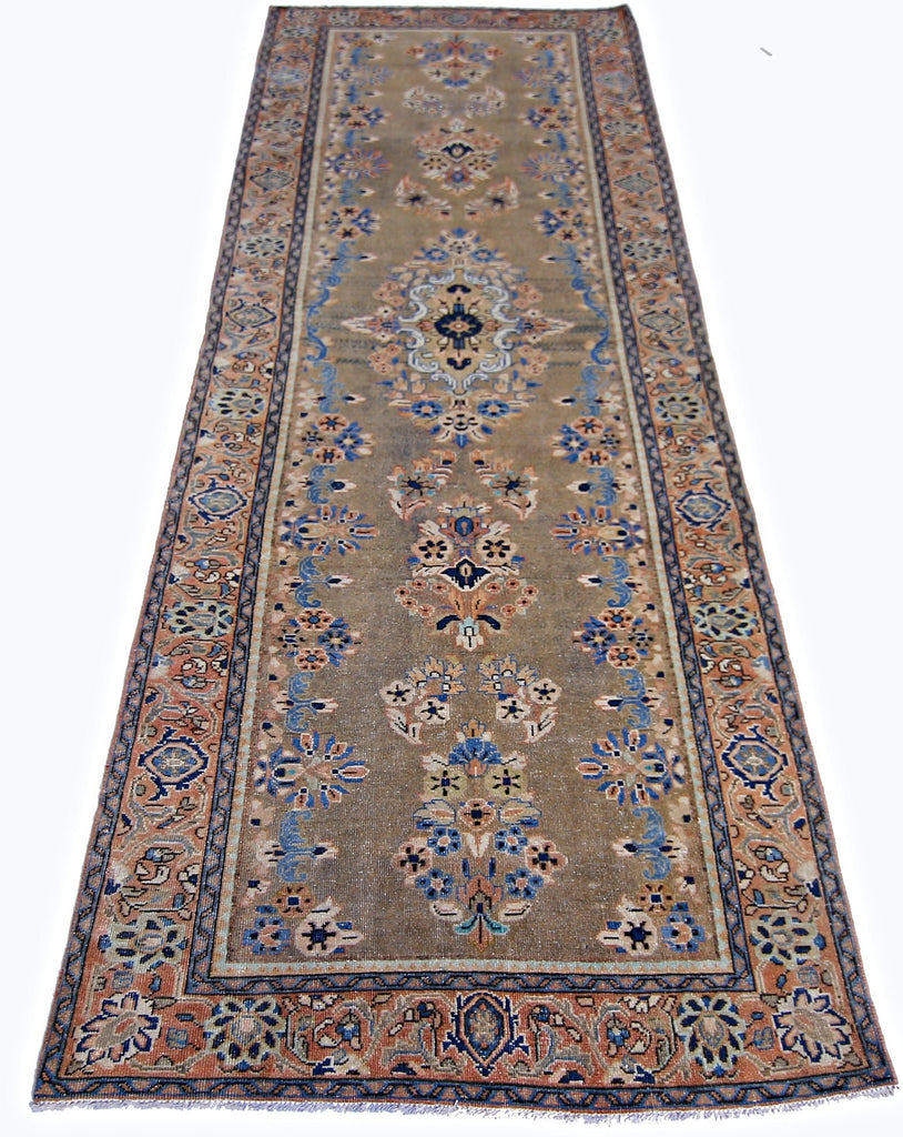 Handmade Vintage Persian Hallway Runner | 288 x 99 cm | 9'5" x 3'3" - Najaf Rugs & Textile