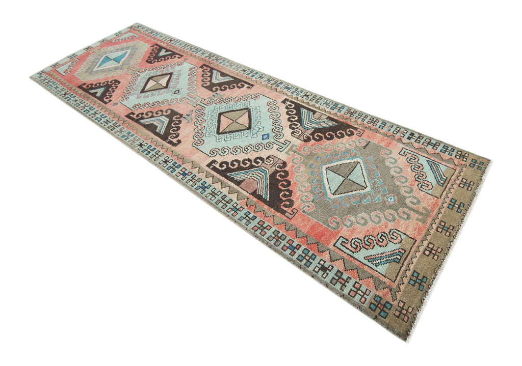 Handmade Vintage Persian Hallway Runner | 291 x 87 cm | 9'7" x 2'10" - Najaf Rugs & Textile