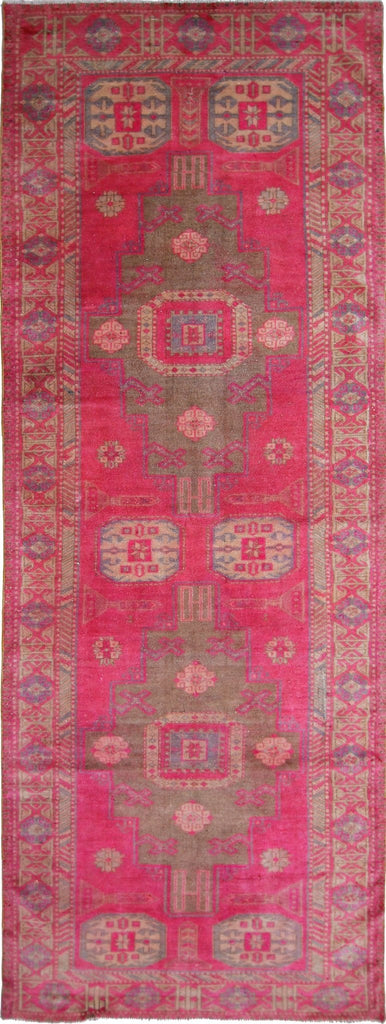 Handmade Vintage Persian Hallway Runner | 292 x 105 cm | 9'7" x 3'5" - Najaf Rugs & Textile