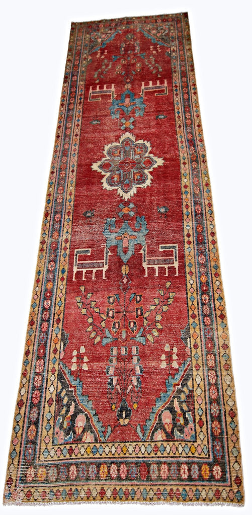 Handmade Vintage Persian Hallway Runner | 293 x 103 cm | 9'7" x 3'4" - Najaf Rugs & Textile