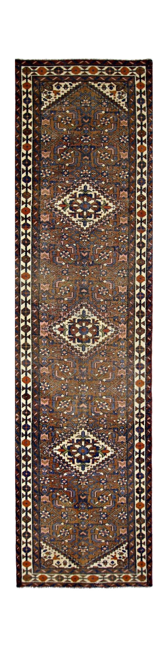 Handmade Vintage Persian Hallway Runner | 293 x 74 cm | 9'7" x 2'5" - Najaf Rugs & Textile