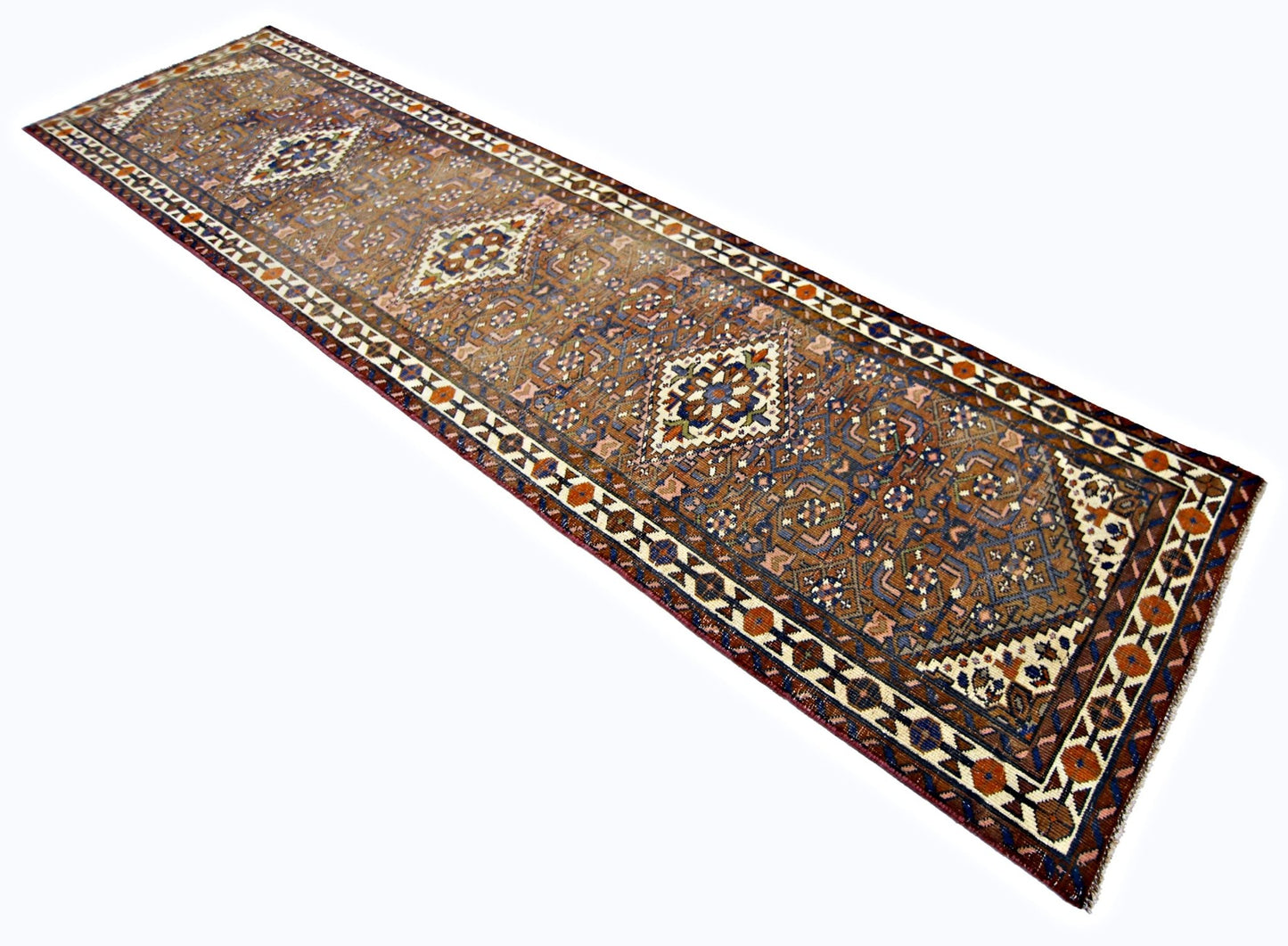 Handmade Vintage Persian Hallway Runner | 293 x 74 cm | 9'7" x 2'5" - Najaf Rugs & Textile