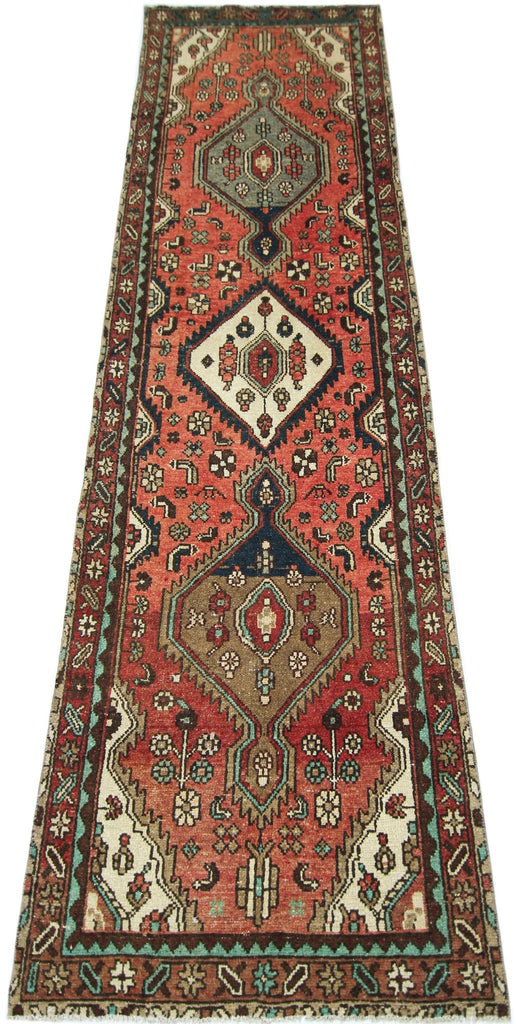 Handmade Vintage Persian Hallway Runner | 295 x 94 cm | 9'8" x 3'1" - Najaf Rugs & Textile