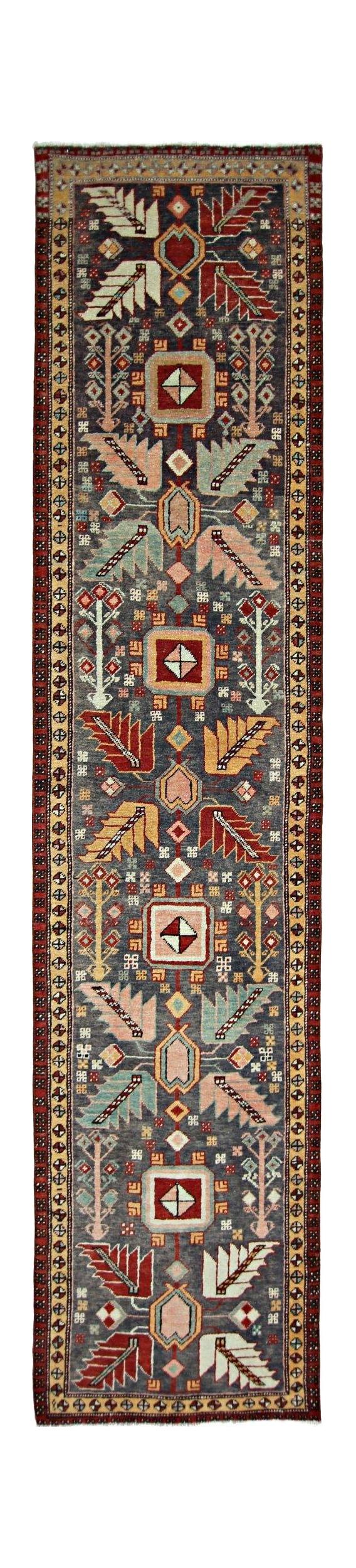 Handmade Vintage Persian Hallway Runner | 296 x 63 cm | 9'8" x 2'1" - Najaf Rugs & Textile
