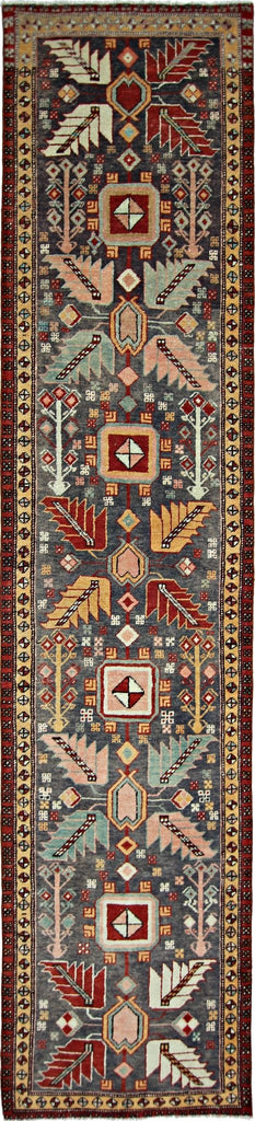 Handmade Vintage Persian Hallway Runner | 296 x 63 cm | 9'8" x 2'1" - Najaf Rugs & Textile