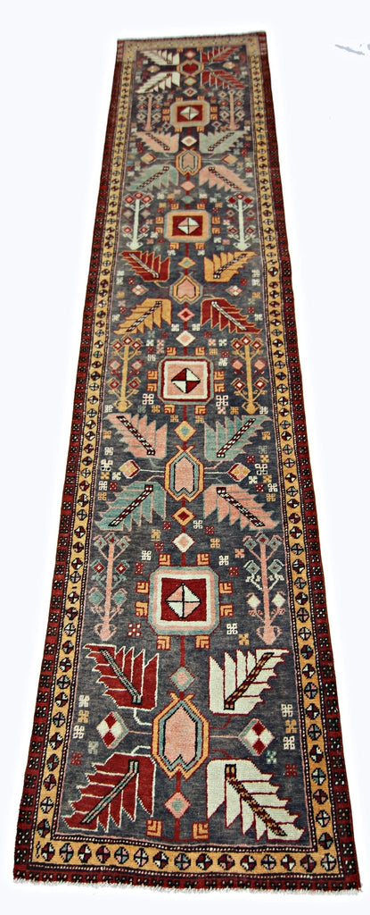 Handmade Vintage Persian Hallway Runner | 296 x 63 cm | 9'8" x 2'1" - Najaf Rugs & Textile