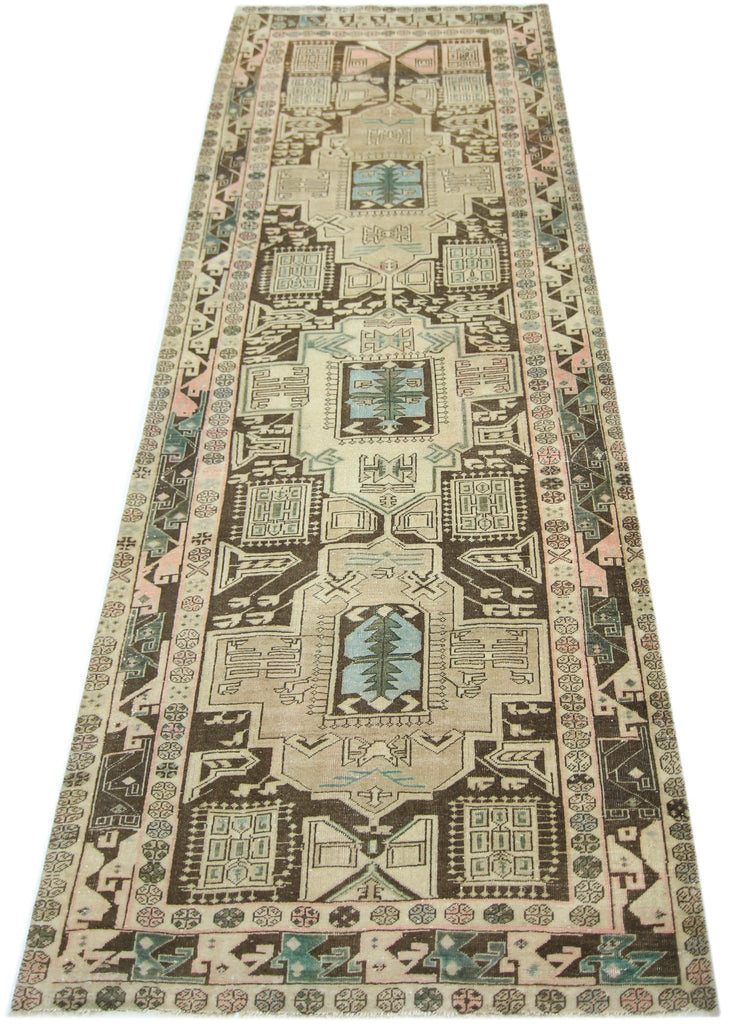 Handmade Vintage Persian Hallway Runner | 298 x 118 cm | 9'8" x 3'10" - Najaf Rugs & Textile