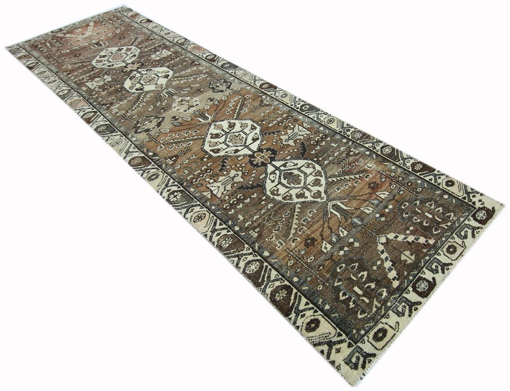 Handmade Vintage Persian Hallway Runner | 299 x 89 cm | 9'9" x 2'11" - Najaf Rugs & Textile