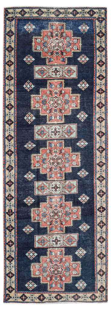 Handmade Vintage Persian Hallway Runner | 301 x 107 cm | 9'10" x 3'6" - Najaf Rugs & Textile