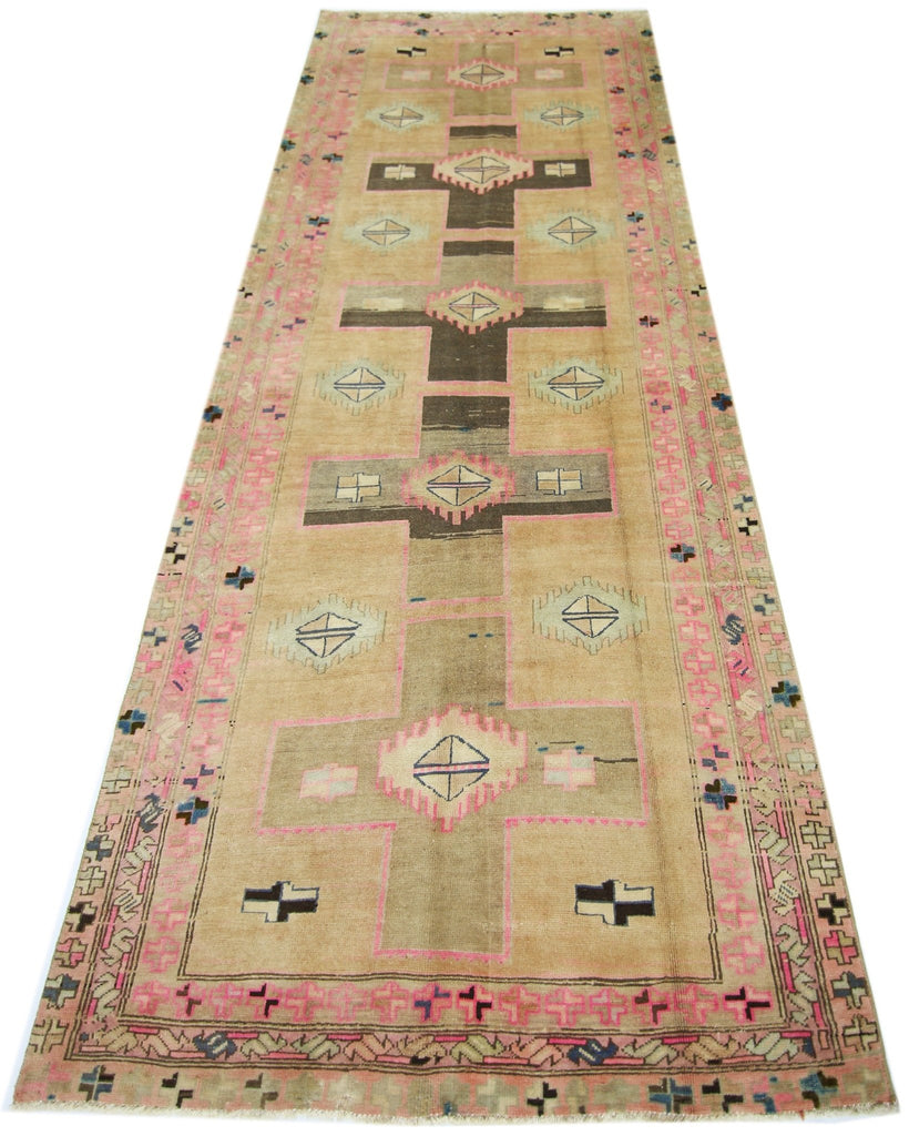 Handmade Vintage Persian Hallway Runner | 302 x 117 cm | 9'11" x 3'10" - Najaf Rugs & Textile