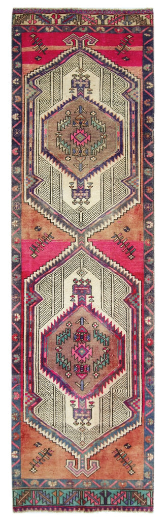 Handmade Vintage Persian Hallway Runner | 302 x 83 cm | 9'11" x 2'9" - Najaf Rugs & Textile