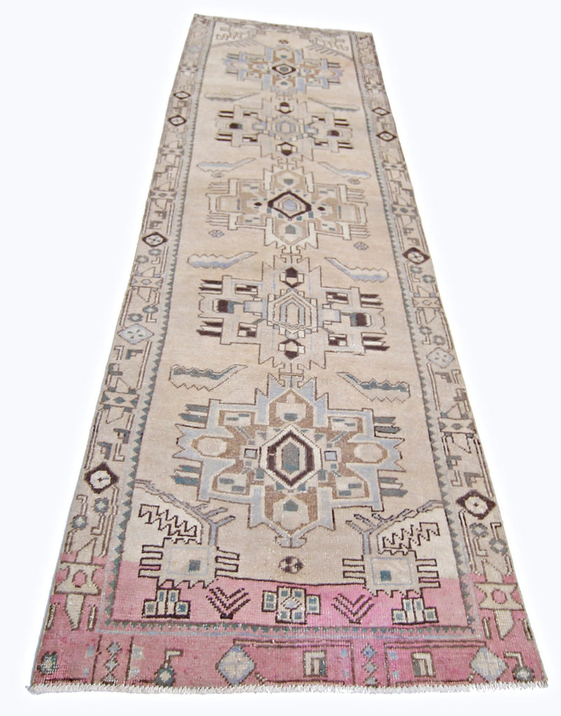 Handmade Vintage Persian Hallway Runner | 308 x 95 cm | 10'1" x 3'1" - Najaf Rugs & Textile