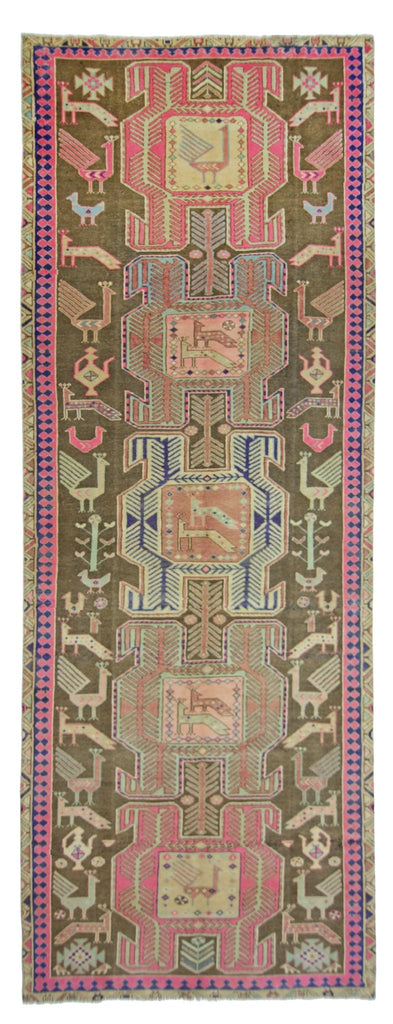 Handmade Vintage Persian Hallway Runner | 312 x 108 cm | 10'3" x 3'7" - Najaf Rugs & Textile