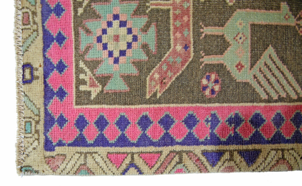 Handmade Vintage Persian Hallway Runner | 312 x 108 cm | 10'3" x 3'7" - Najaf Rugs & Textile