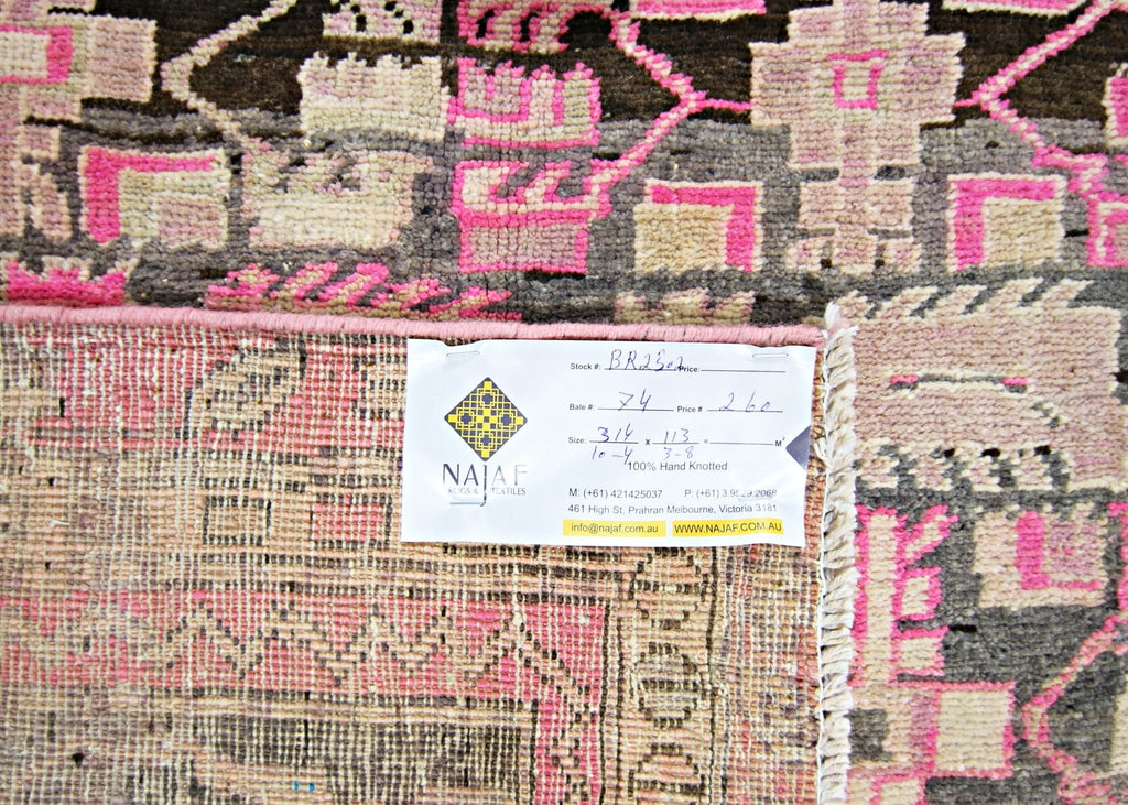 Handmade Vintage Persian Hallway Runner | 314 x 113 cm | 10'4" x 3'8" - Najaf Rugs & Textile