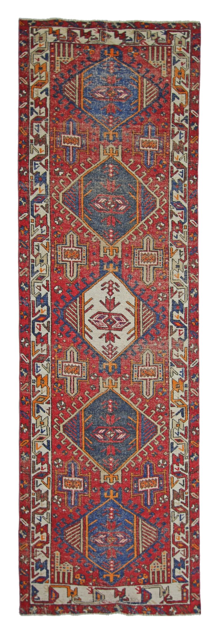 Handmade Vintage Persian Hallway Runner | 316 x 91 cm | 10'5" x 3' - Najaf Rugs & Textile