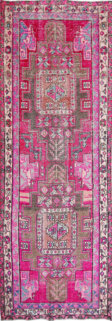 Handmade Vintage Persian Hallway Runner | 317 x 111 cm | 10'5" x 3'8" - Najaf Rugs & Textile
