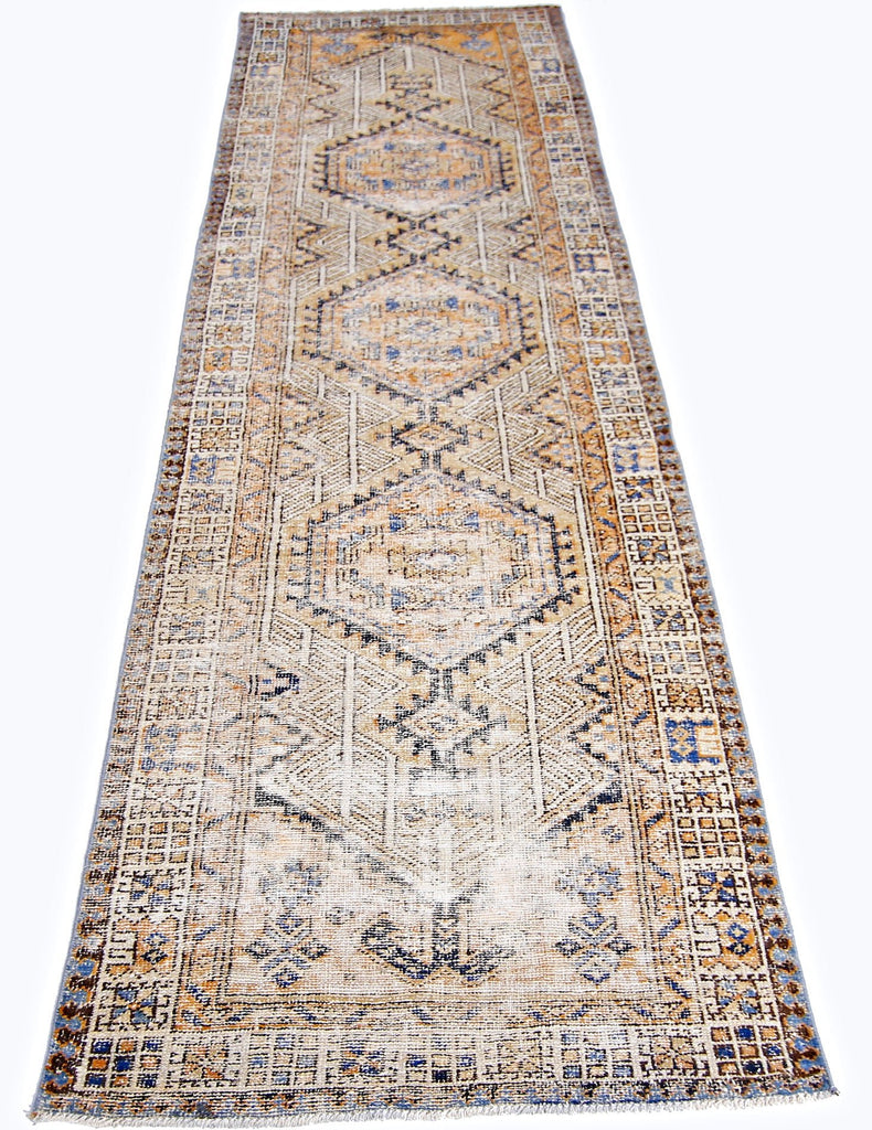 Handmade Vintage Persian Hallway Runner | 317 x 99 cm | 10'5" x 3'3" - Najaf Rugs & Textile
