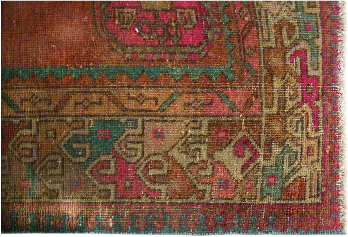 Handmade Vintage Persian Hallway Runner | 321 x 117 cm | 10'6" x 3'10" - Najaf Rugs & Textile