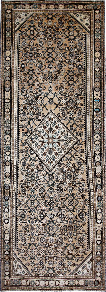 Handmade Vintage Persian Hallway Runner | 323 x 112 cm | 10'7" x 3'8" - Najaf Rugs & Textile