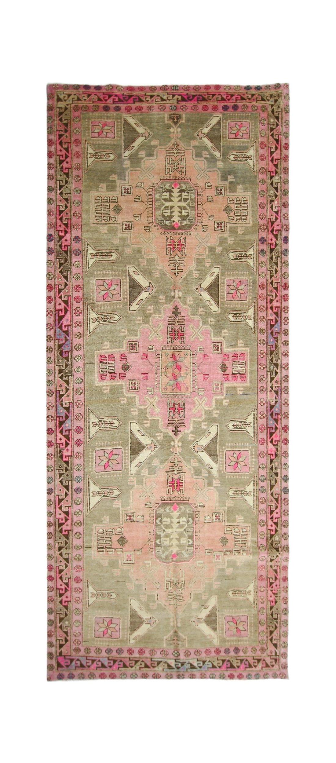 Handmade Vintage Persian Hallway Runner | 324 x 129 cm | 10'8" x 4'3" - Najaf Rugs & Textile