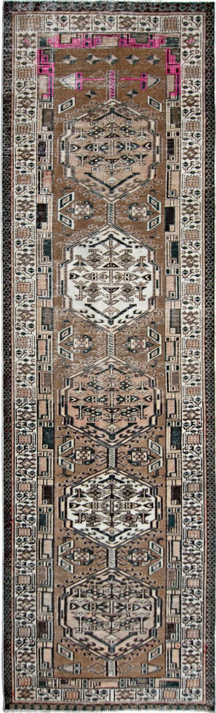Handmade Vintage Persian Hallway Runner | 326 x 97 cm | 10'9" x 3'2" - Najaf Rugs & Textile
