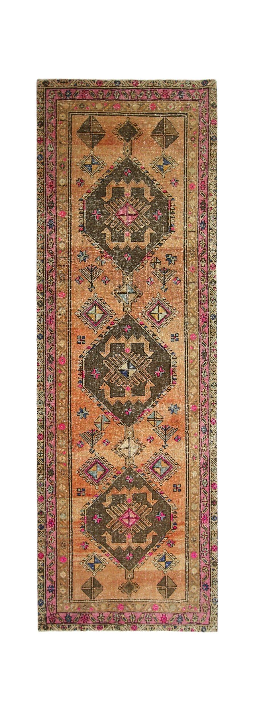 Handmade Vintage Persian Hallway Runner | 336 x 109 cm | 11' x 3'7" - Najaf Rugs & Textile