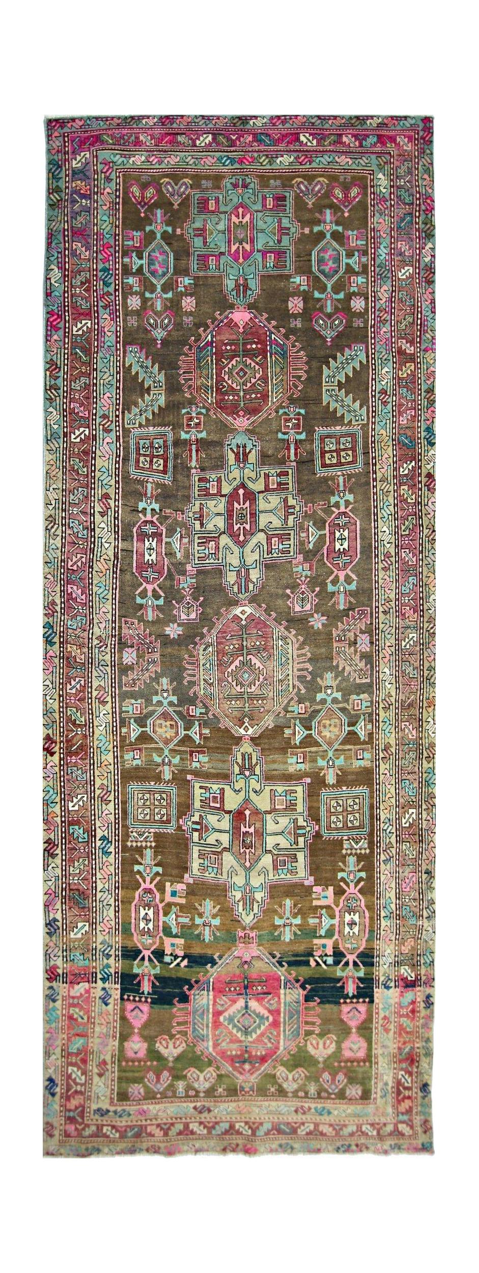 Handmade Vintage Persian Hallway Runner | 346 x 131 cm | 11'4" x 4'3" - Najaf Rugs & Textile