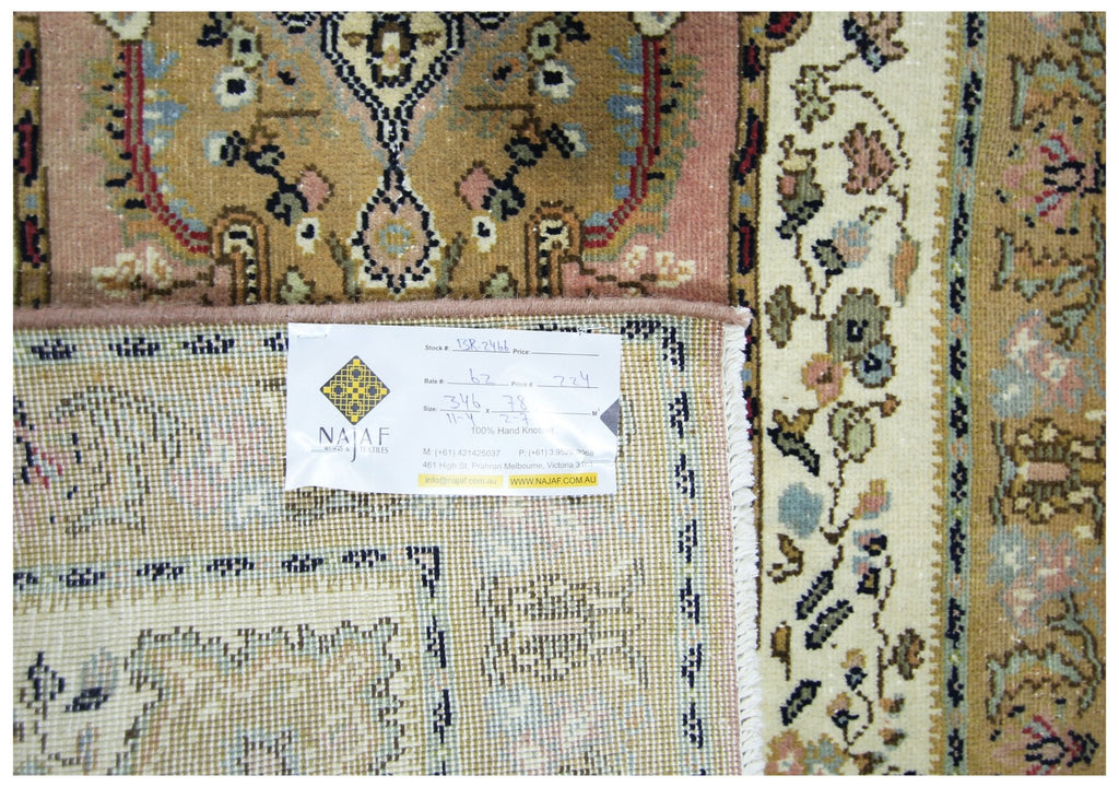 Handmade Vintage Persian Hallway Runner | 346 x 78 cm | 11'4" x 2'7" - Najaf Rugs & Textile