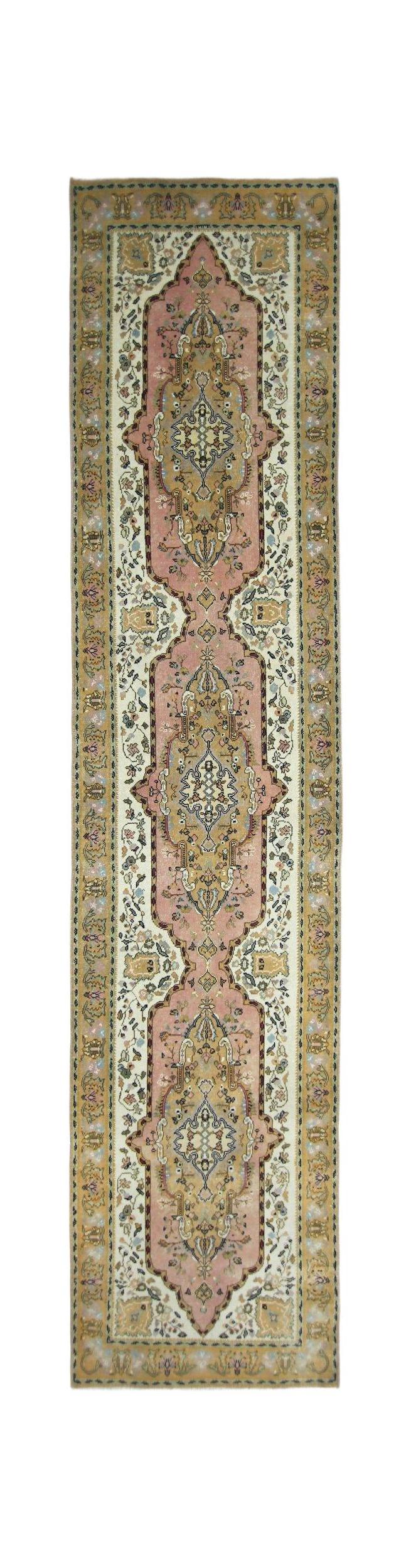Handmade Vintage Persian Hallway Runner | 346 x 78 cm | 11'4" x 2'7" - Najaf Rugs & Textile