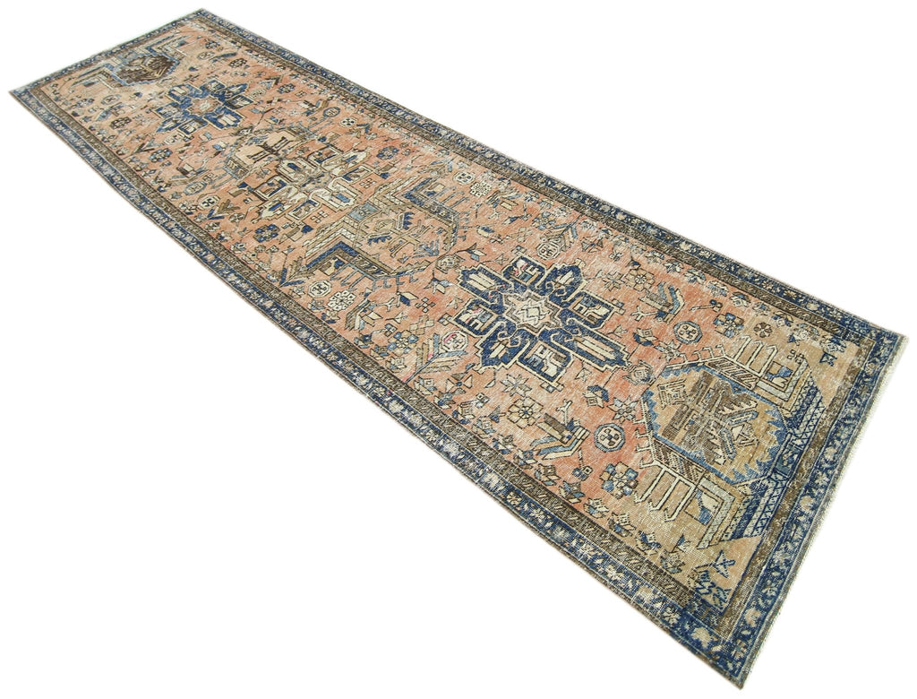 Handmade Vintage Persian Hallway Runner | 357 x 96 cm | 11'8" x 3'2" - Najaf Rugs & Textile