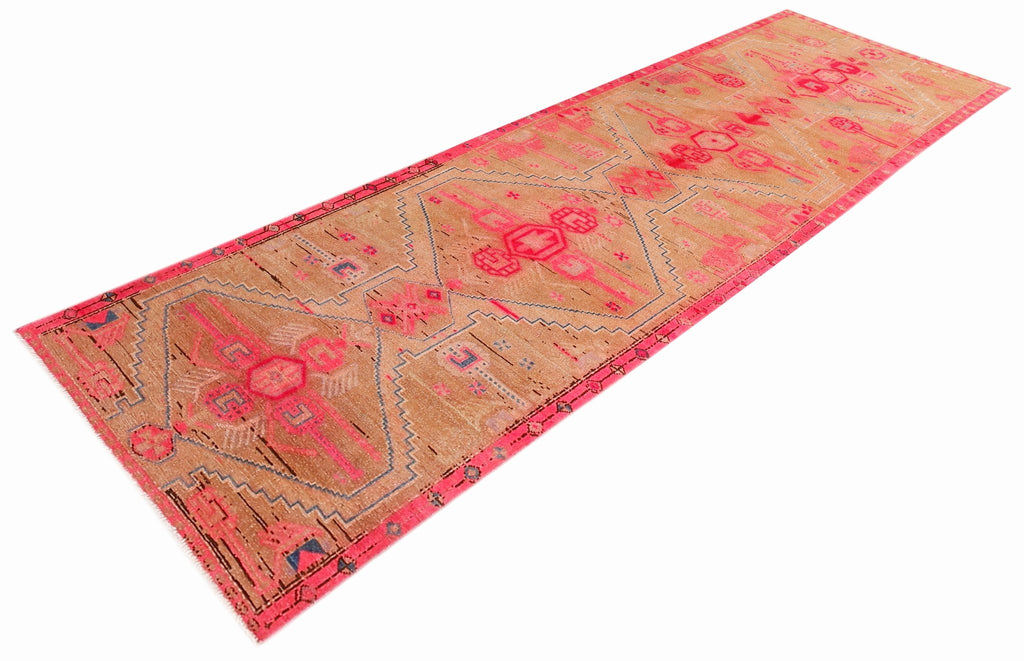 Handmade Vintage Persian Hallway Runner | 367 x 105 cm | 12'1" x 3'5" - Najaf Rugs & Textile