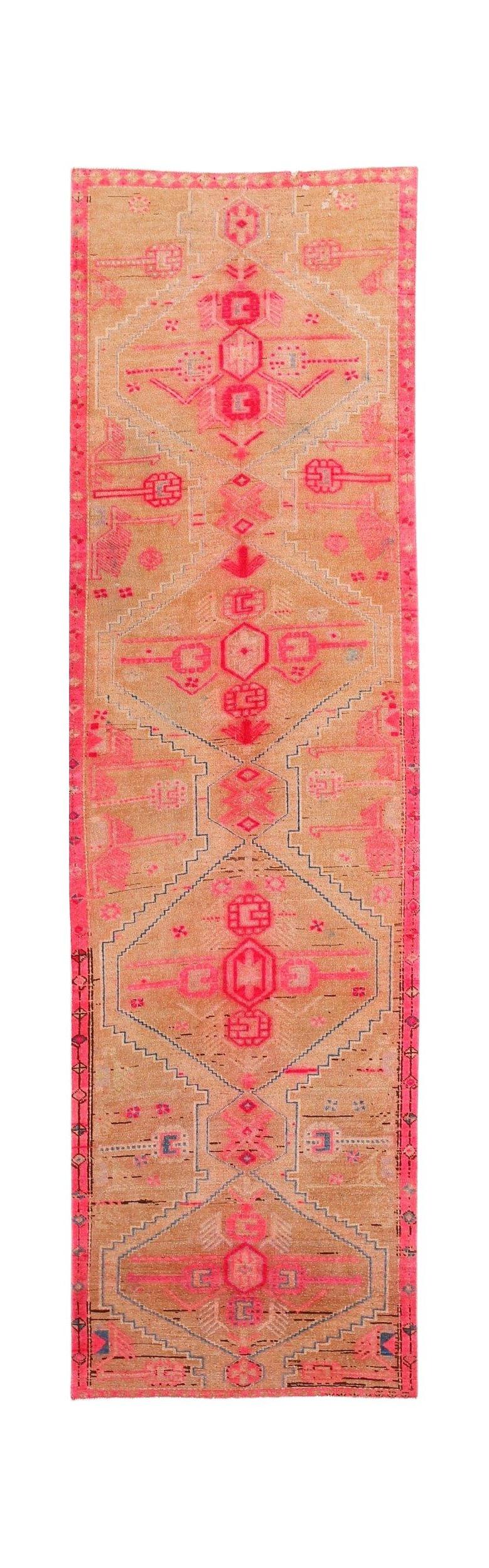 Handmade Vintage Persian Hallway Runner | 367 x 105 cm | 12'1" x 3'5" - Najaf Rugs & Textile