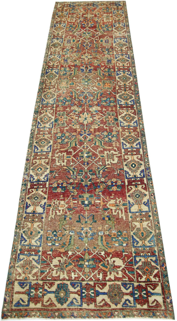 Handmade Vintage Persian Hallway Runner | 367 x 111 cm | 12' x 3'2" - Najaf Rugs & Textile