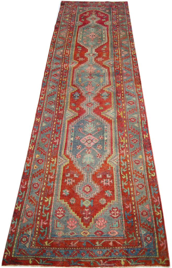 Handmade Vintage Persian Hallway Runner | 370 x 118 cm | 12'2" x 3'10" - Najaf Rugs & Textile