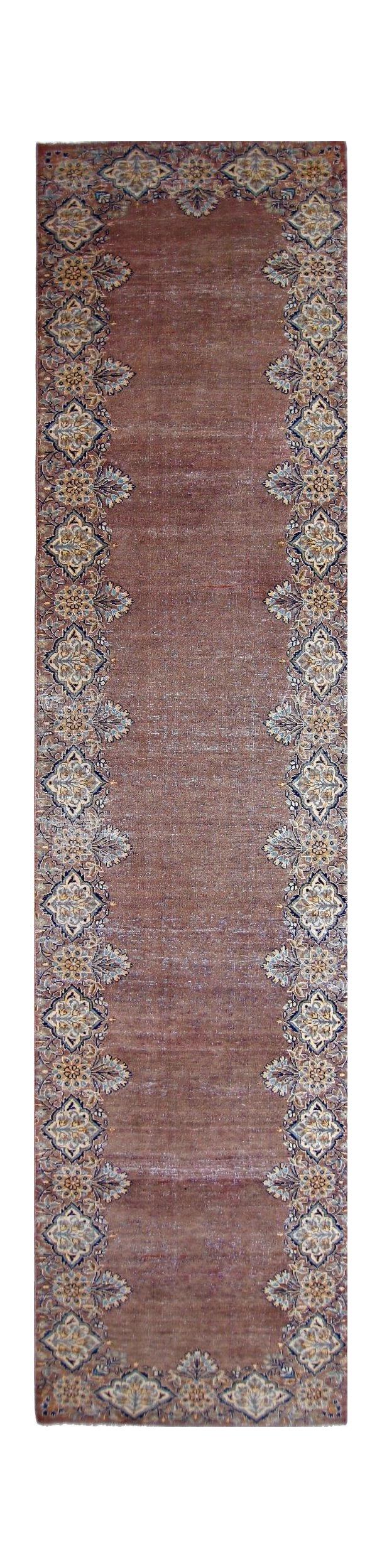 Handmade Vintage Persian Hallway Runner | 380 x 90 cm | 12'6" x 2'11" - Najaf Rugs & Textile