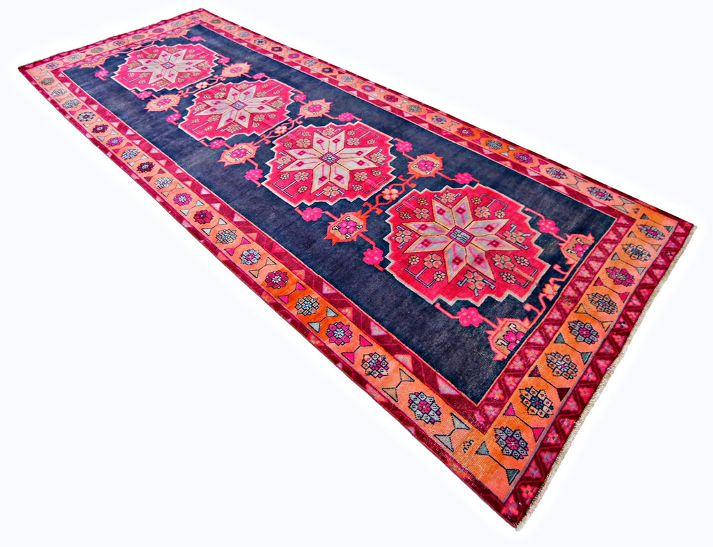 Handmade Vintage Persian Hallway Runner | 390 x 147 cm | 12'10" x 4'10" - Najaf Rugs & Textile