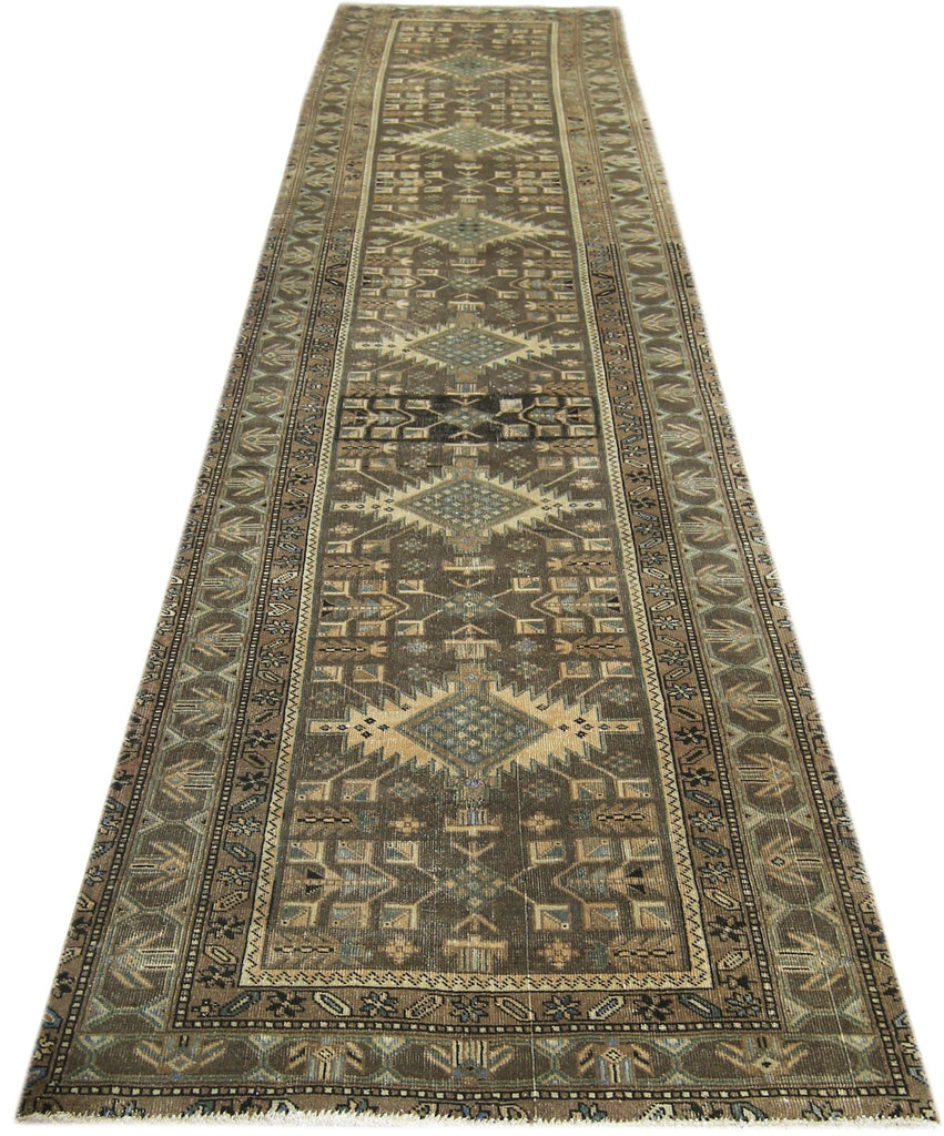 Handmade Vintage Persian Hallway Runner | 402 x 102 cm | 13'2" x 3'4" - Najaf Rugs & Textile