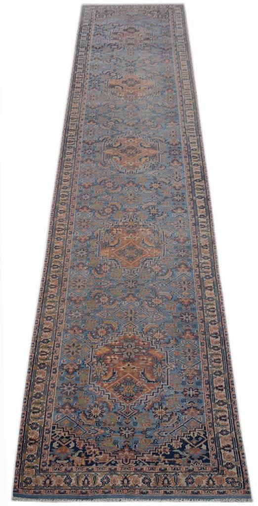 Handmade Vintage Persian Hallway Runner | 405 x 77 cm | 13'3" x 2'6" - Najaf Rugs & Textile