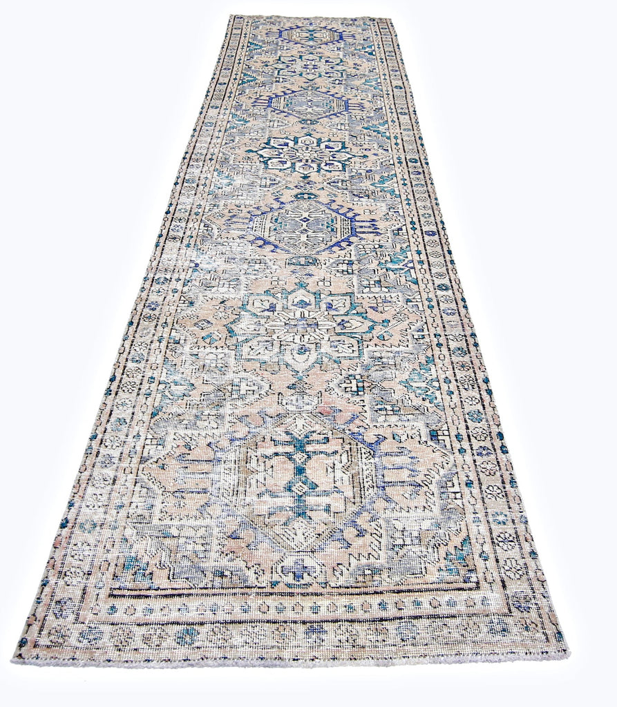 Handmade Vintage Persian Hallway Runner | 409 x 100 cm | 13'5" x 3'3" - Najaf Rugs & Textile