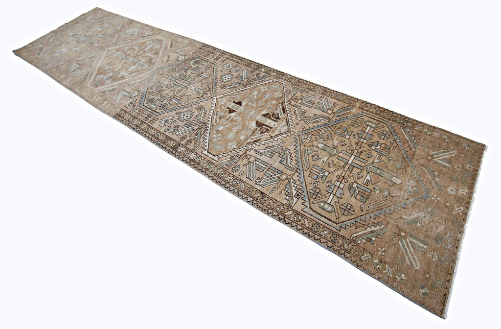 Handmade Vintage Persian Hallway Runner | 409 x 103 cm | 13'5" x 3'5" - Najaf Rugs & Textile