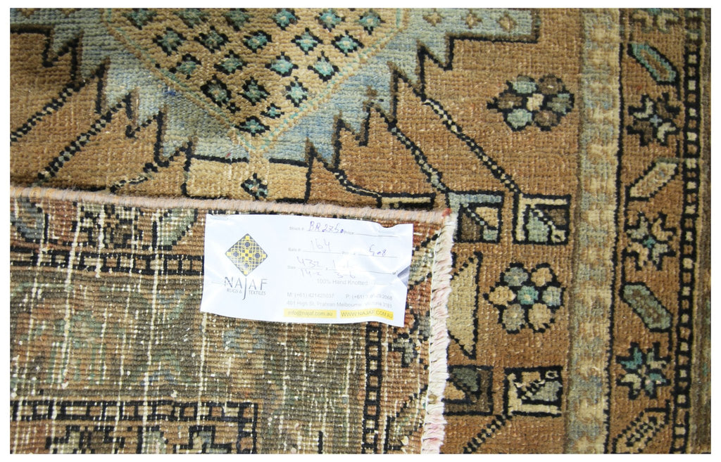 Handmade Vintage Persian Hallway Runner | 432 x 106 cm | 14'2" x 3'6" - Najaf Rugs & Textile